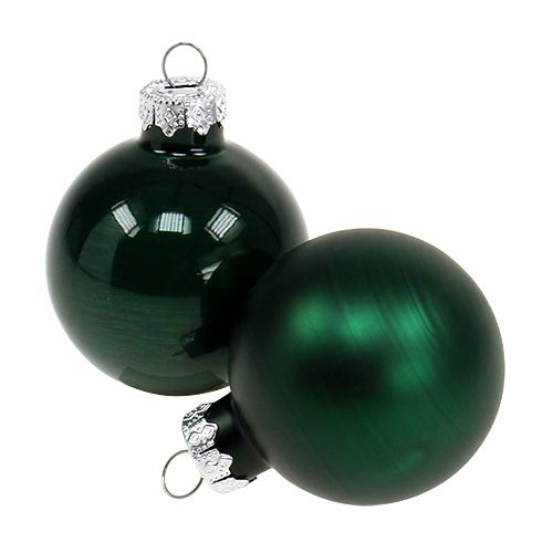 Floristik24 Kerstbal Ø4cm donkergroen 24 st