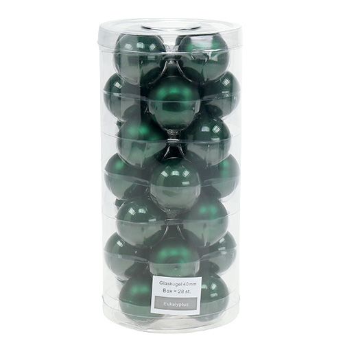 Floristik24 Kerstbal Ø4cm donkergroen 24 st