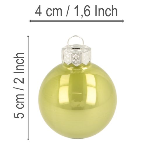 Kerstballenset, kleurrijke kerstballen, glanzend, 40 mm, 24 stuks | Floristik24.nl