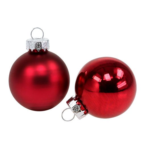 Floristik24 Kerstbal Ø4cm rood glans / mat 24st