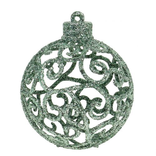 Floristik24 Kerstbal lichtgroen Ø6cm 16 st