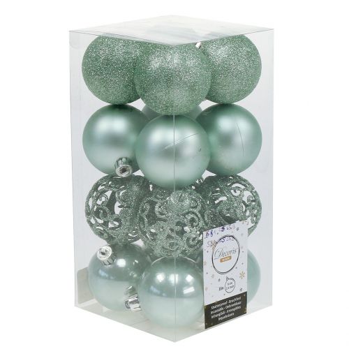 Floristik24 Kerstbal lichtgroen Ø6cm 16 st
