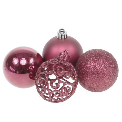 Floristik24 Kerstbal roze Ø6cm 16 st