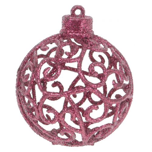 Floristik24 Kerstbal roze Ø6cm 16 st