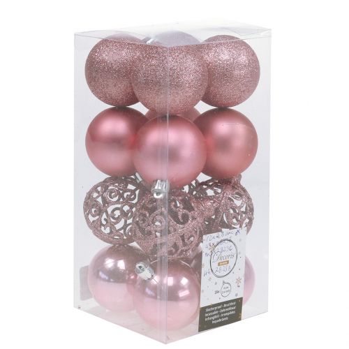 Floristik24 Kerstbal roze Ø6cm 16 st