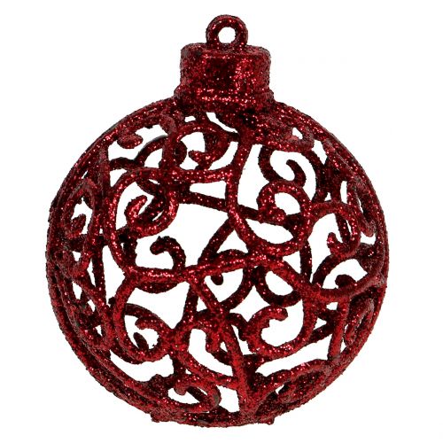 Floristik24 Kerstbal donkerrood Ø6cm 16 st