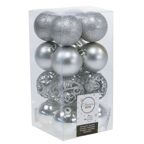 Artikel Kerstbal zilver Ø6cm 16 st