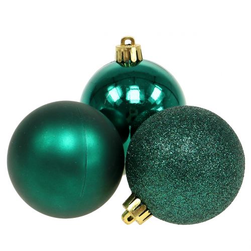 Floristik24 Kerstbal smaragdgroen mix Ø6cm 10st