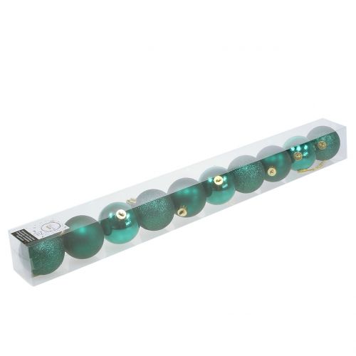 Floristik24 Kerstbal smaragdgroen mix Ø6cm 10st