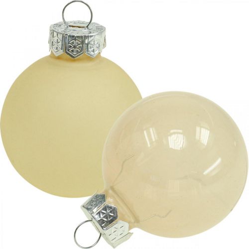 Floristik24 Kerstboomballen glas kerstballen crème mix Ø4cm 24 st
