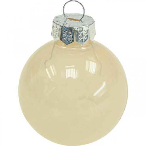 Artikel Kerstboomballen glas kerstballen crème mix Ø4cm 24 st