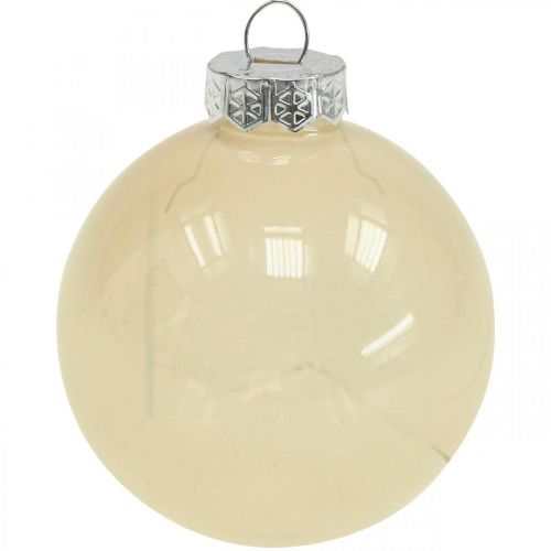 Artikel Kerstboomballen glas kerstballen crème mix Ø6cm 24 st