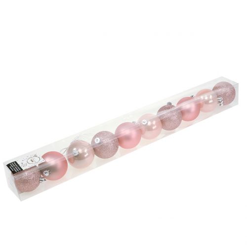 Floristik24 Kerstbal pastel roze mix Ø6cm 10st