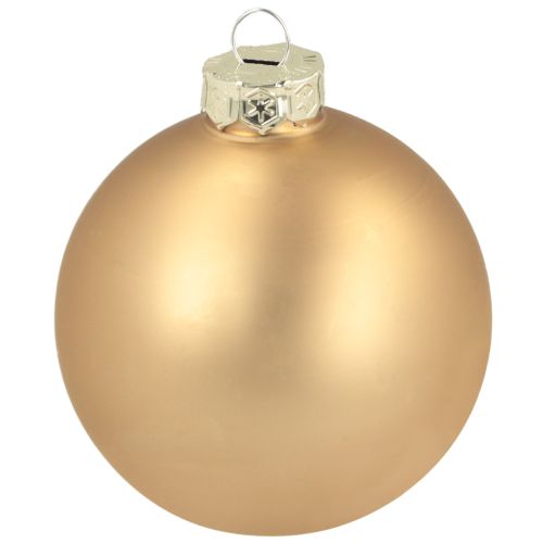 Artikel Glazen kerstballen – mat &amp; glanzend in goud, roze 7,5 cm 12 stuks