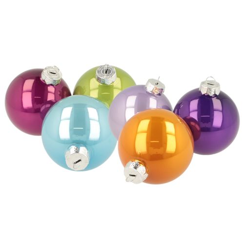 Kerstballenset, kleurrijke kerstboomballen, 75 mm, 14 stuks