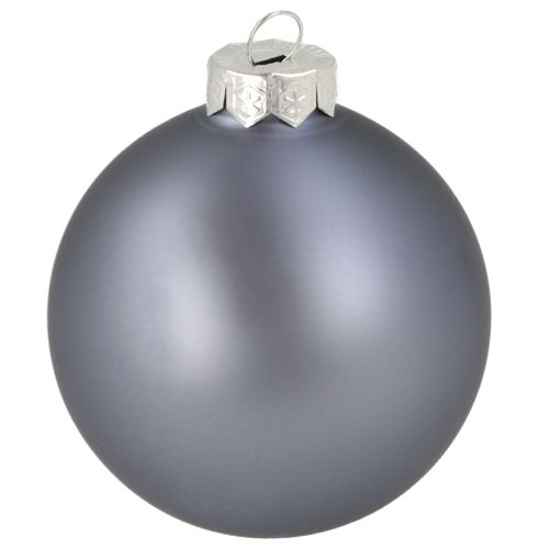 Artikel Bollenset in blauw/zilver – mat &amp; glanzend, glazen decoratie voor winterbloemwerk 7,5 cm 12 stuks