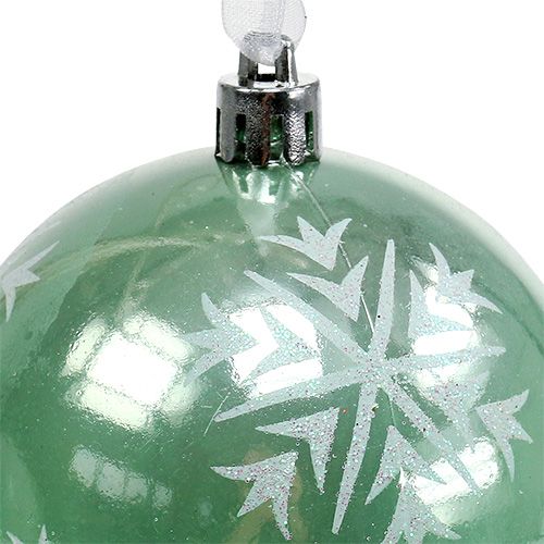 Floristik24 Kerstbal Ø8cm lichtgroen kunststof 1st