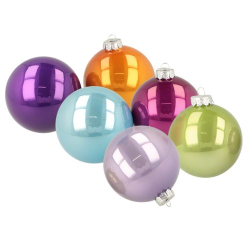 Glanzende kerstballen, set van 10, diverse kleuren, 95 mm kopen | Floristik24.nl