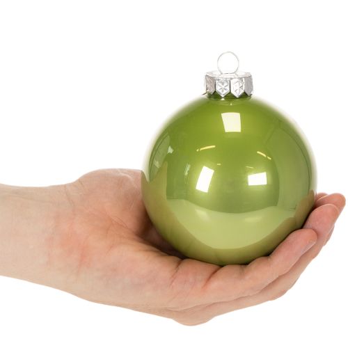 Glanzende kerstballen, set van 10, diverse kleuren, 95 mm | Floristik24.nl