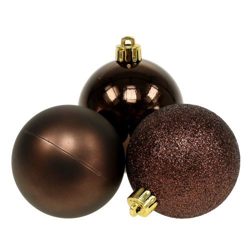 Floristik24 Kerstballen chocolade bruin mix Ø6cm 10st