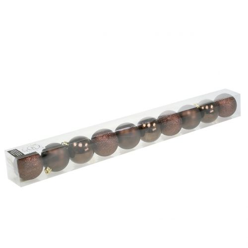 Floristik24 Kerstballen chocolade bruin mix Ø6cm 10st