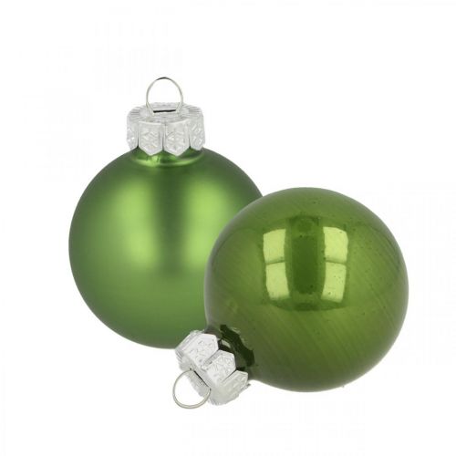 Floristik24 Kerstballen glas groen mat/glanzend Ø4cm 24st
