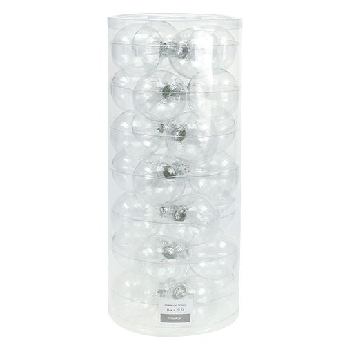Floristik24 Kerstbol glas Ø6cm helder 24 st