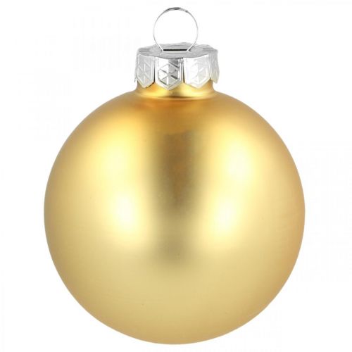 Artikel Kerstbol glas Ø6cm goud mix 24 st