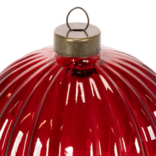 Kerstballen, glas, rood, 8 cm,