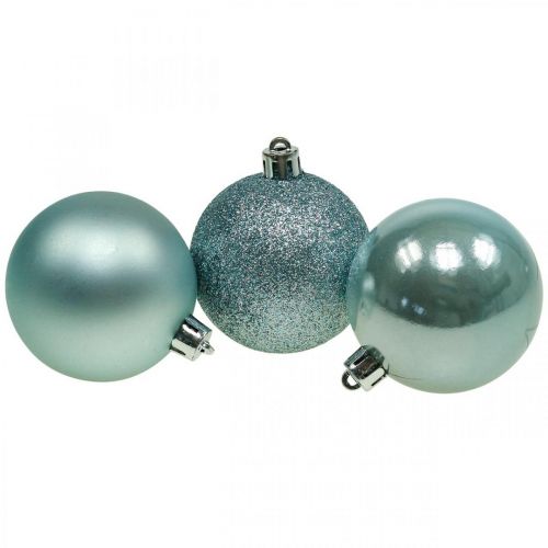 Artikel Kerstballen kunststof lichtblauw mix Ø6cm 10st