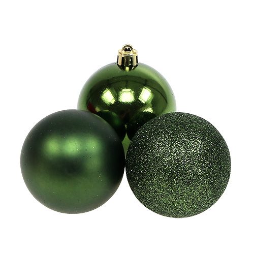 Floristik24 Kerstbal kunststof Ø6cm groen 10st