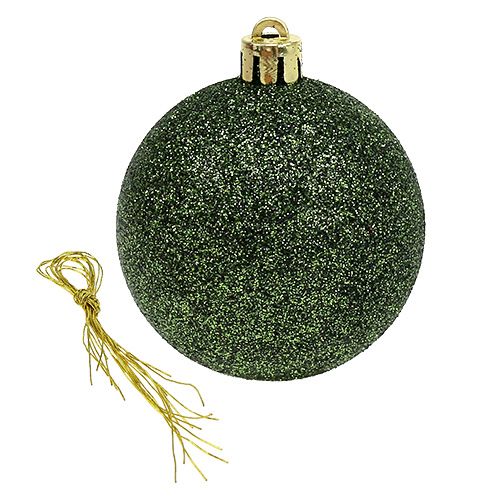 Floristik24 Kerstbal kunststof Ø6cm groen 10st