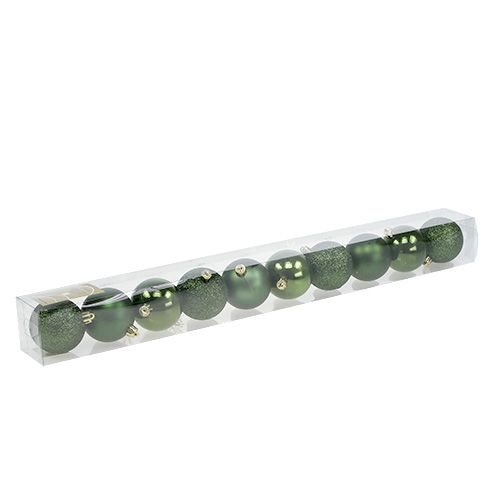 Floristik24 Kerstbal kunststof Ø6cm groen 10st