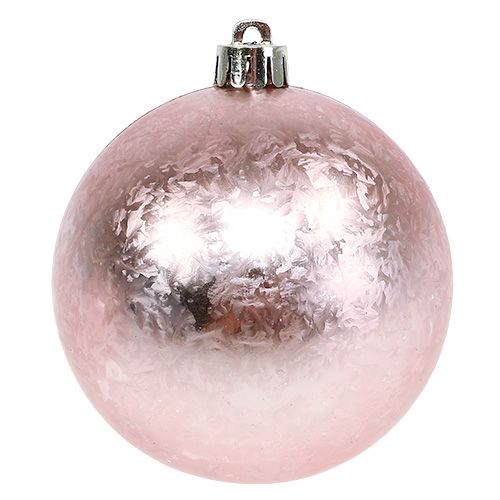 Floristik24 Kerstbal kunststof Ø8cm lichtroze 3st