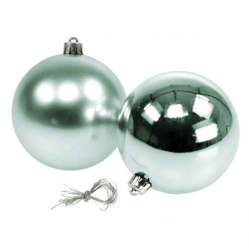 Kerstbal kunststof lichtgroen assorti Ø10cm 4 st