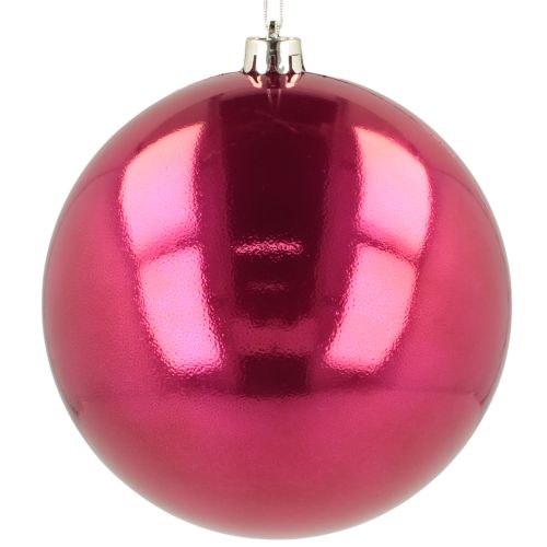 Kerstbal kunststof grote kerstboombal roze Ø14cm