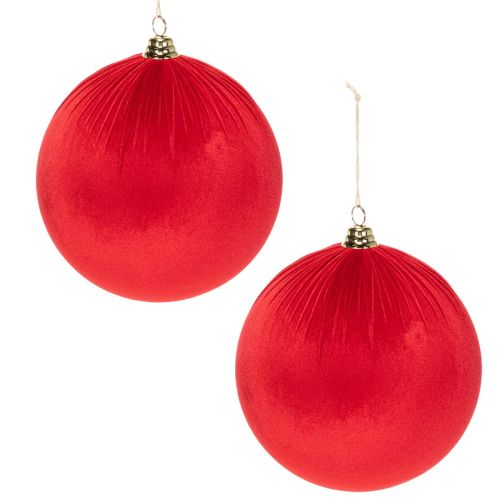 Rode fluwelen kerstbal, grote