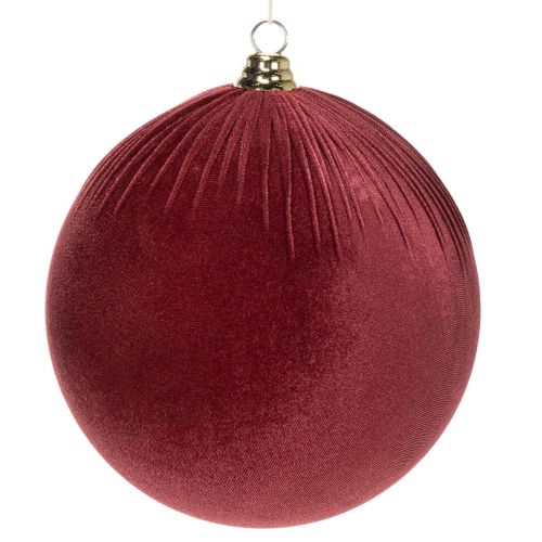 Grote rode fluwelen kerstboomversiering om op te hangen, 25 cm, 2 stuks
