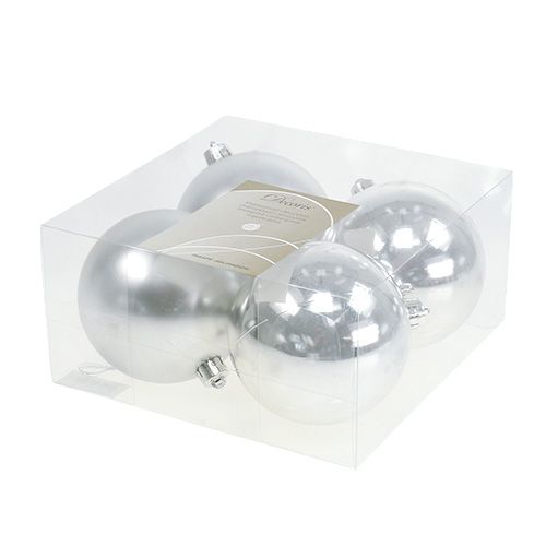 Artikel Kerstbal zilver Ø10cm 4st