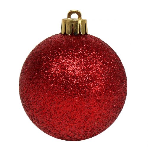 Floristik24 Kerstbal mix assorti rood Ø3.5cm - Ø5.5cm 30st