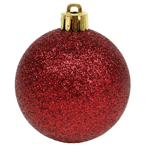 Floristik24 Kerstbal robijnrood mix Ø6cm 10st