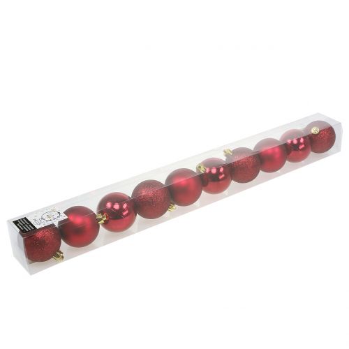 Floristik24 Kerstbal robijnrood mix Ø6cm 10st