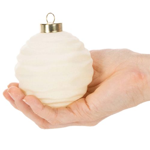 Kerstbalornament in wit, diverse texturen, 8 cm, 12 stuks | Floristik24.nl