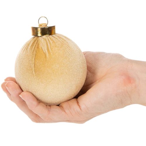 Kerstballen, fluweelachtig, mix van warme kleuren, 8 cm, 12 stuks | Floristik24.nl
