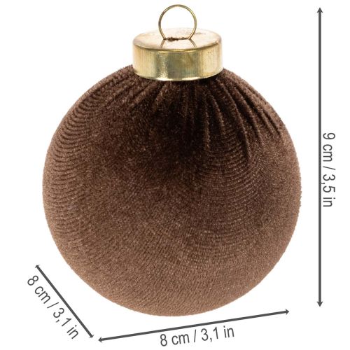 Kerstballen, fluweelachtig, mix van warme kleuren, 8 cm, 12 stuks | Floristik24.nl