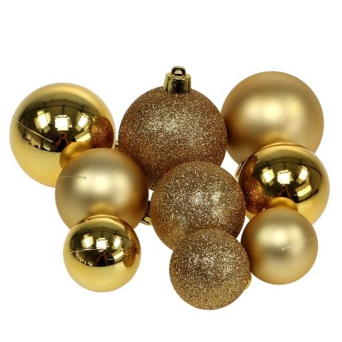 Floristik24 Kerstbal goud Ø3,5cm - Ø5,5cm 30st