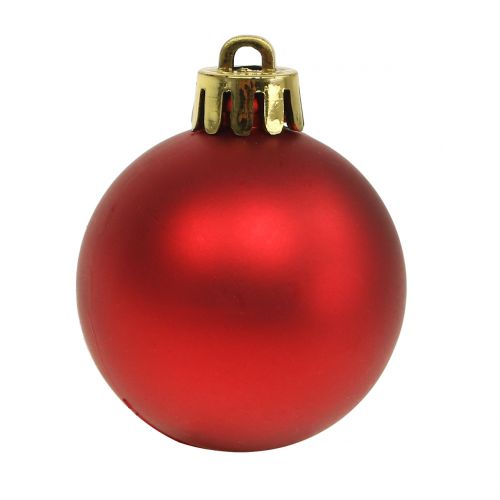 Floristik24 Kerstbal rood klein Ø4cm 16 st