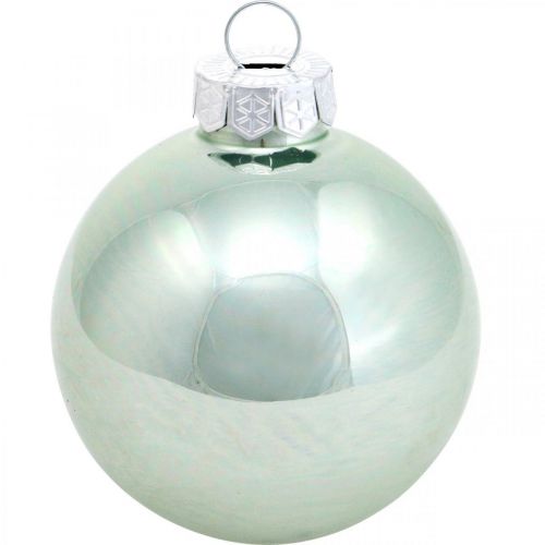 Floristik24 Kerstboomversiering, kerstballenmix, mini kerstballen groen mint H4,5cm Ø4cm echt glas 24 st