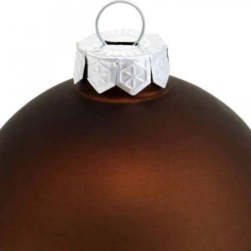 Floristik24 Kerstboombal, boomversiering, kerstballen bruin H6,5cm Ø6cm echt glas 24 st