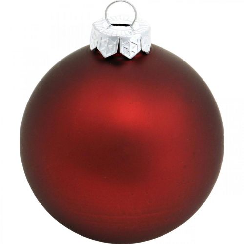 Floristik24 Kerstbal, kerstboomversiering, glazen bollen wijnrood H8,5cm Ø7,5cm echt glas 12st